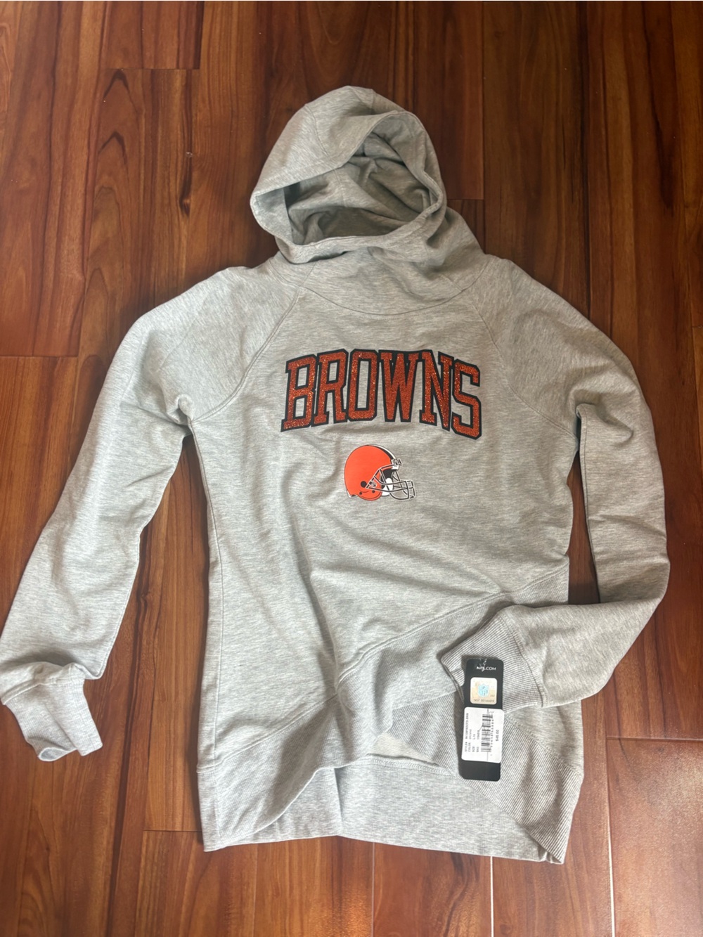Cleveland Browns Girls Gray Hoodie with Team Logo